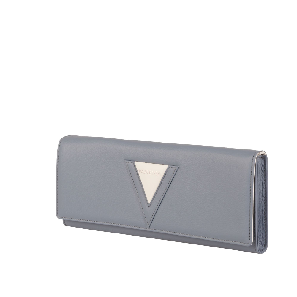 Lange Clutch Bag aus Kalbsleder in blau -BONA DEA-